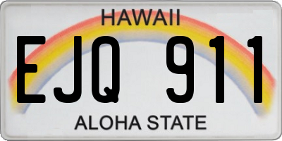 HI license plate EJQ911