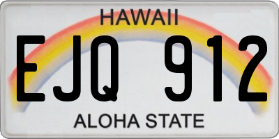 HI license plate EJQ912