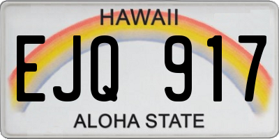 HI license plate EJQ917