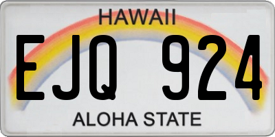 HI license plate EJQ924