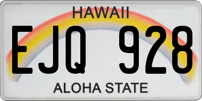 HI license plate EJQ928