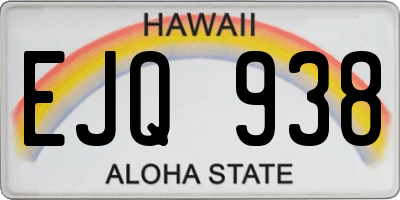 HI license plate EJQ938
