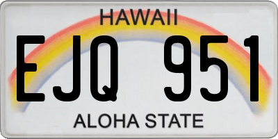 HI license plate EJQ951
