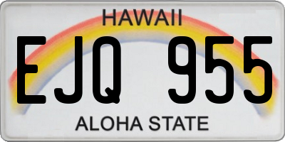 HI license plate EJQ955