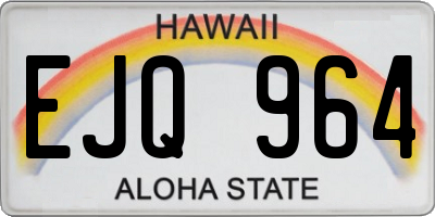 HI license plate EJQ964
