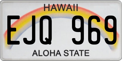 HI license plate EJQ969