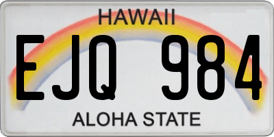 HI license plate EJQ984