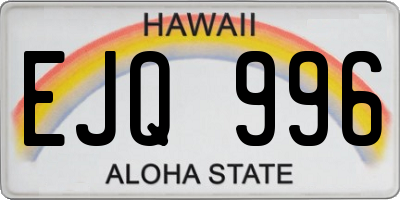 HI license plate EJQ996