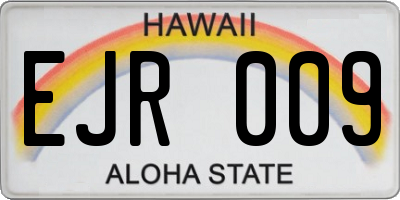 HI license plate EJR009
