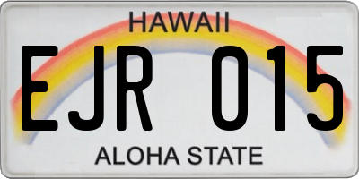 HI license plate EJR015