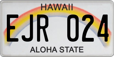 HI license plate EJR024