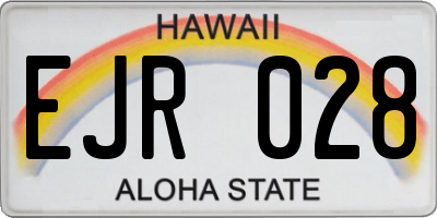 HI license plate EJR028