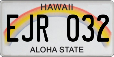 HI license plate EJR032