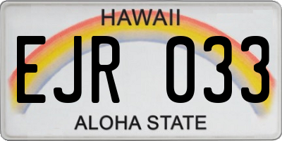 HI license plate EJR033