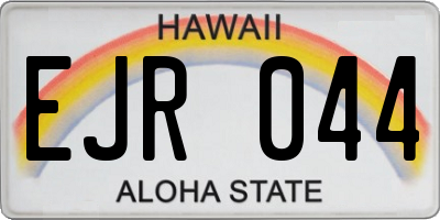 HI license plate EJR044