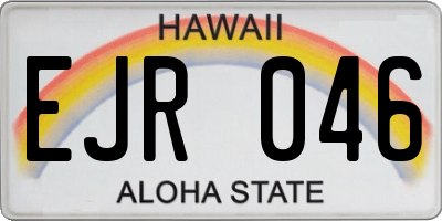 HI license plate EJR046