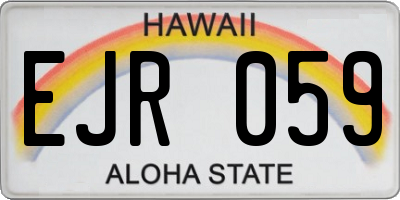 HI license plate EJR059