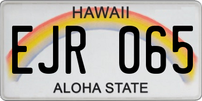 HI license plate EJR065