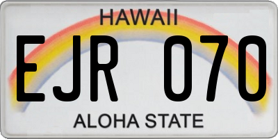 HI license plate EJR070