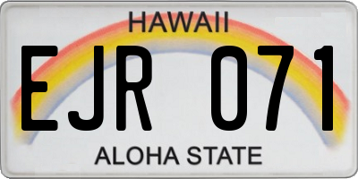 HI license plate EJR071