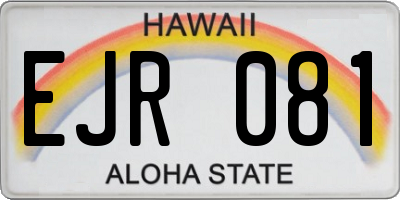 HI license plate EJR081