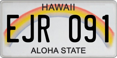 HI license plate EJR091