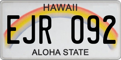 HI license plate EJR092