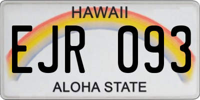 HI license plate EJR093