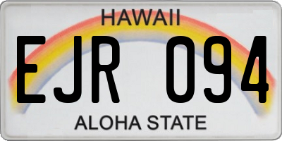 HI license plate EJR094