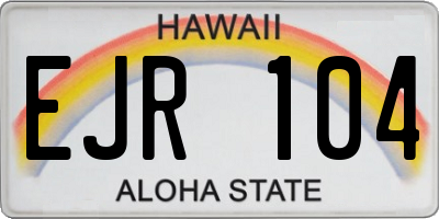HI license plate EJR104