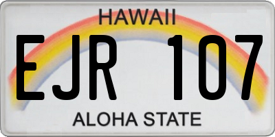 HI license plate EJR107