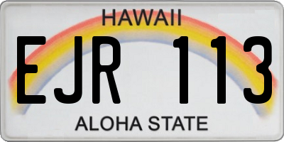 HI license plate EJR113