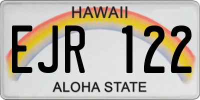 HI license plate EJR122