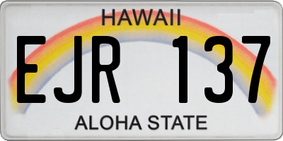 HI license plate EJR137