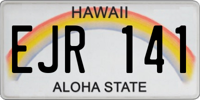 HI license plate EJR141