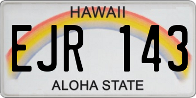 HI license plate EJR143