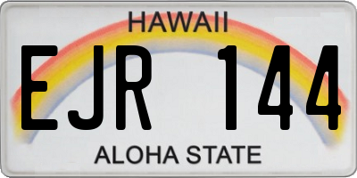 HI license plate EJR144