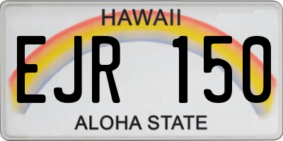 HI license plate EJR150