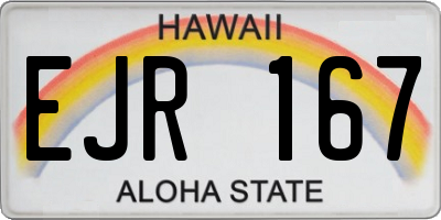 HI license plate EJR167