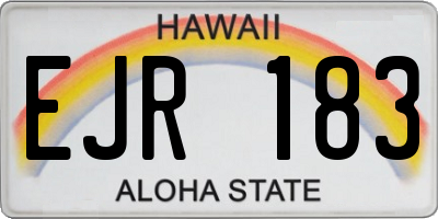 HI license plate EJR183