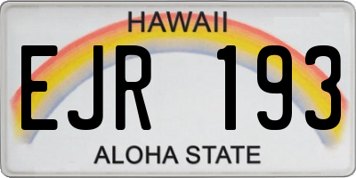 HI license plate EJR193