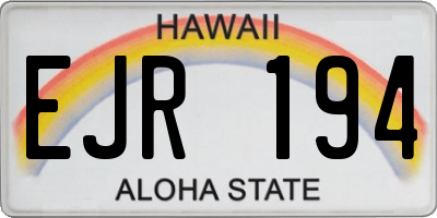 HI license plate EJR194