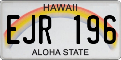 HI license plate EJR196
