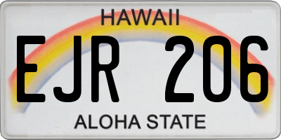 HI license plate EJR206