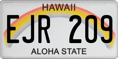 HI license plate EJR209