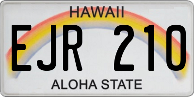 HI license plate EJR210
