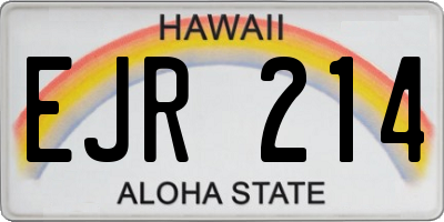 HI license plate EJR214