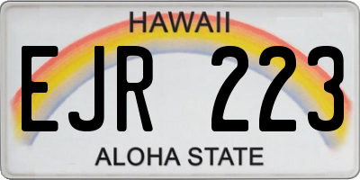 HI license plate EJR223