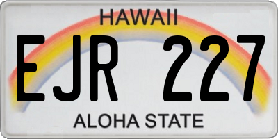 HI license plate EJR227
