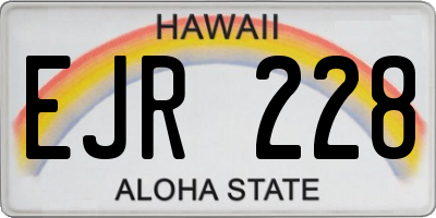 HI license plate EJR228